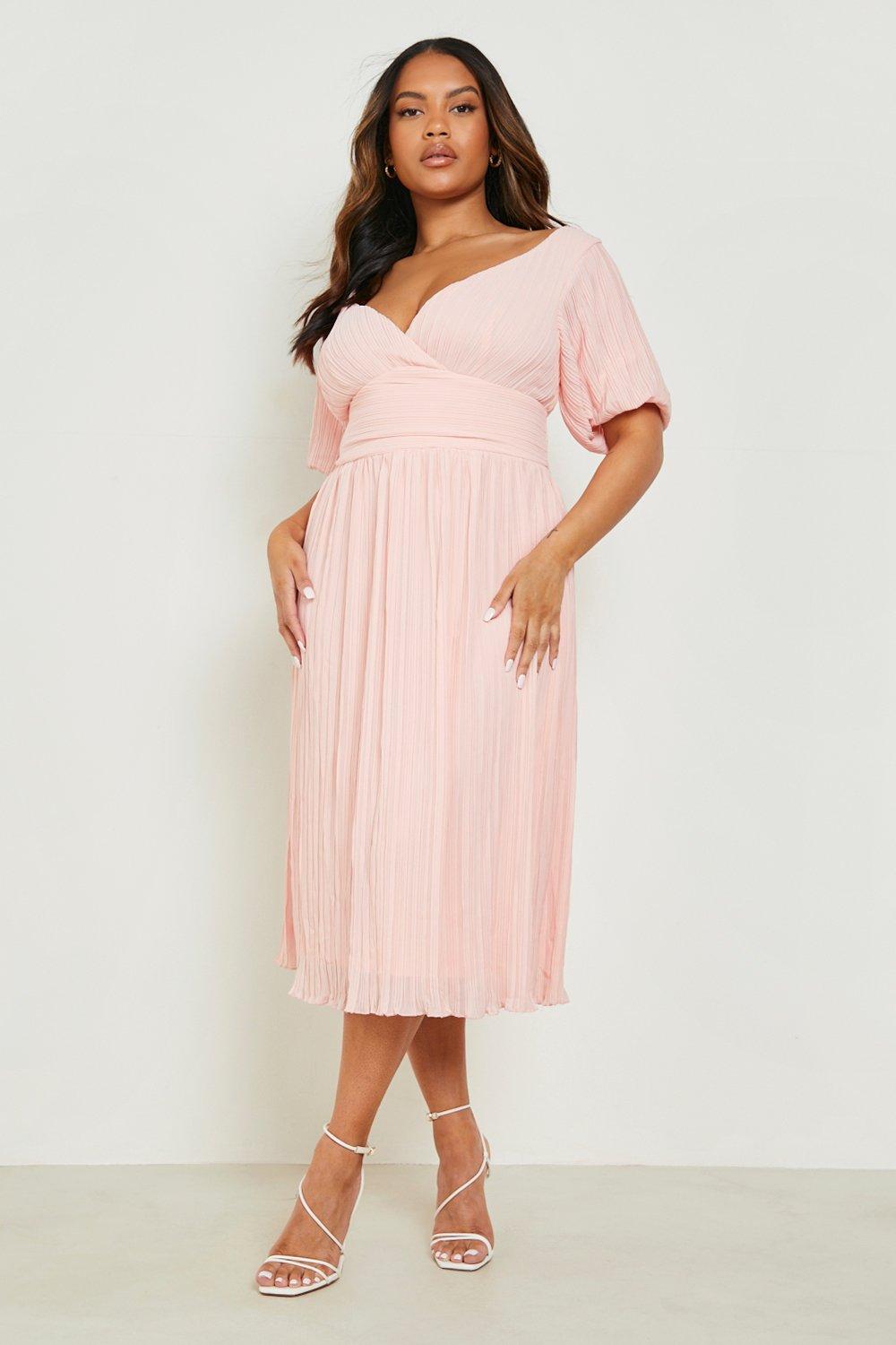 Off shoulder shop light pink dress